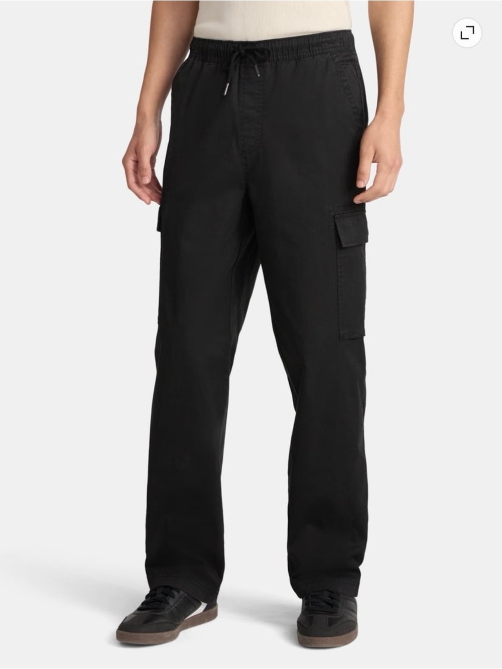 Men's Black Cargo Pants - Casual Utility Pants - Picture 4 of 5